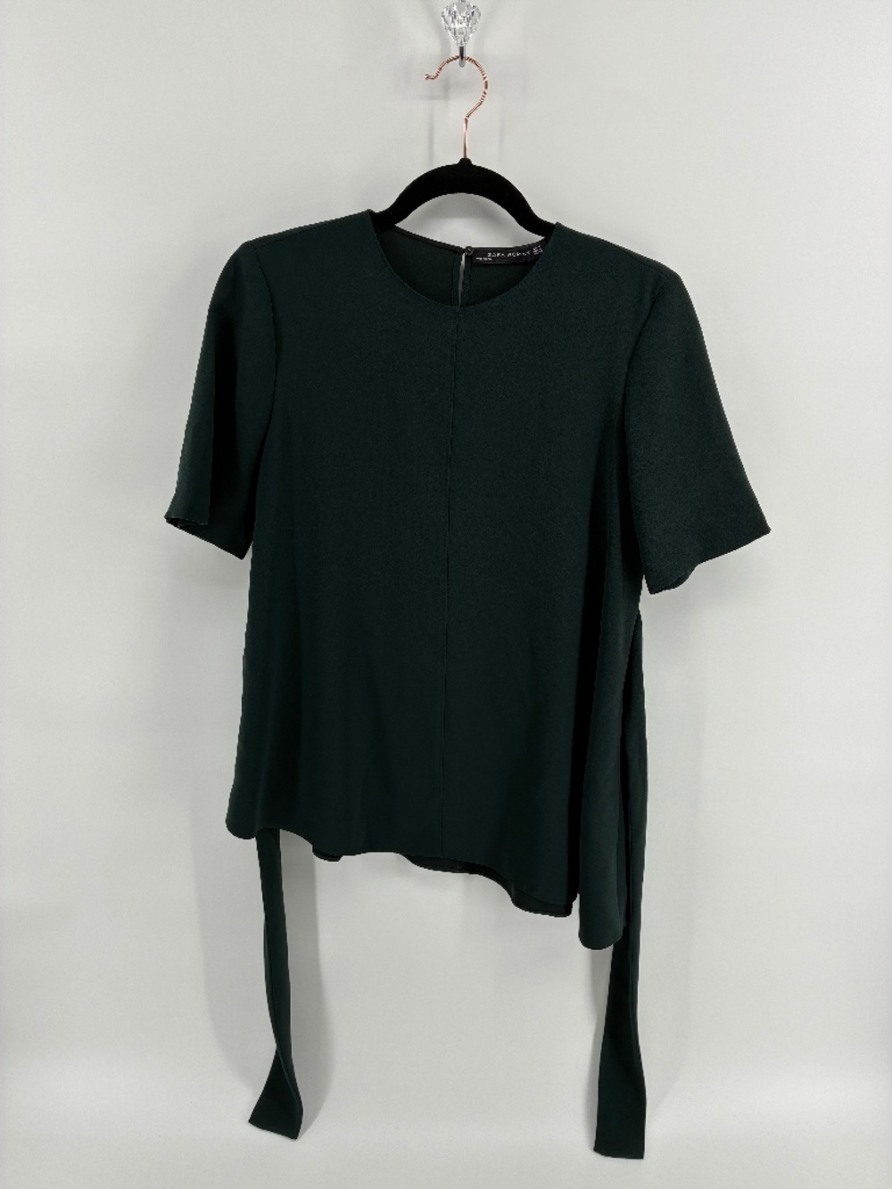 Elegant Green Zara Women's Top with Waist Tie